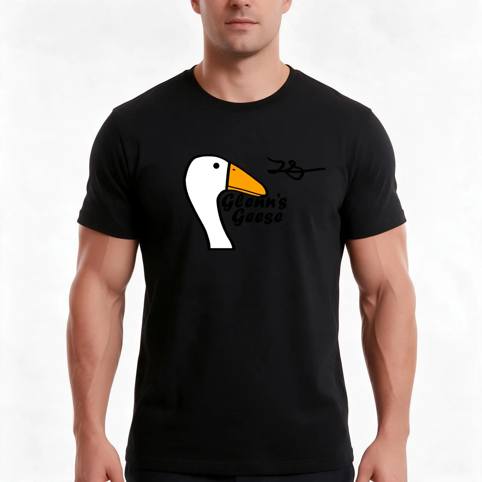 Glenn’s Geese Official logo T-Shirt, Summer Casual Cotton Tee, Oversized Streetwear Tops, Vintage Graphic Print, 100% Cotton