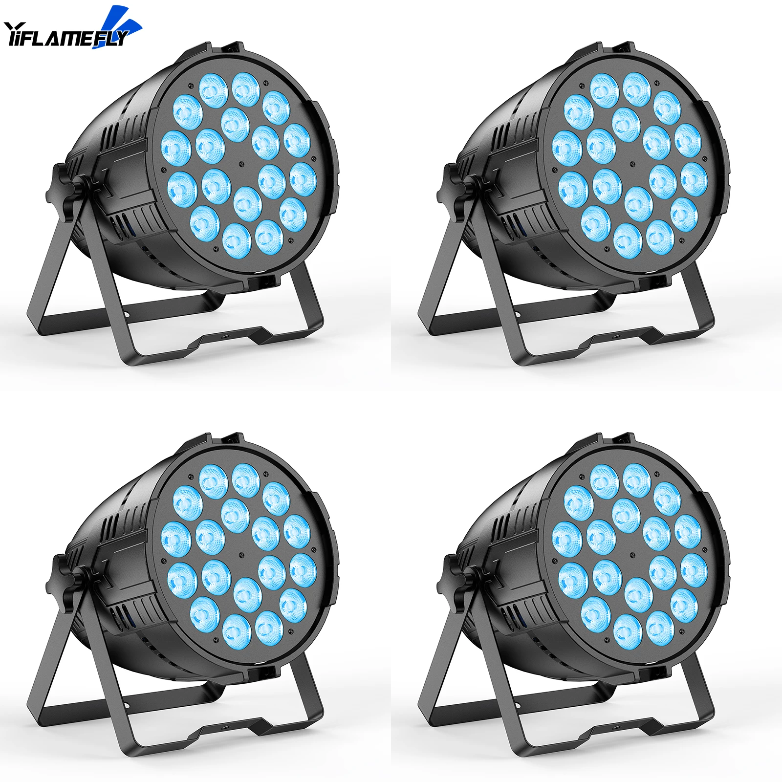 

Yiflamefly 4Pcs 200W 18 LED Par Spotlights LED Stage Light 4 in 1 RGBW Stage Lighting with DMX For Party Disco Family Churches