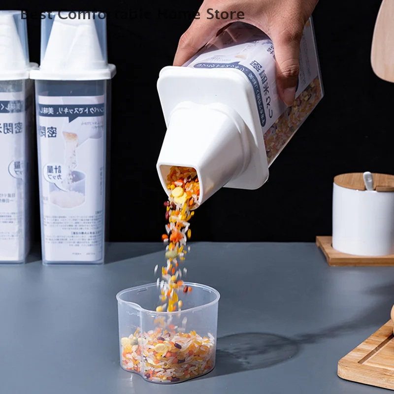 Kitchen Food Container Sealed Crisper Grains Tank Storage Kitchen Sorting Rice Storage Box Container Bottles And Jars