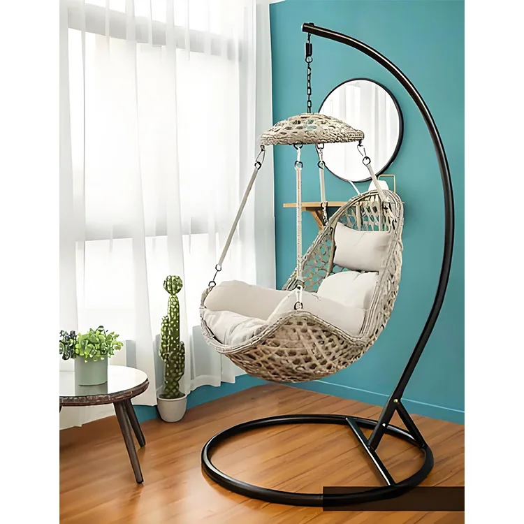 # Popular Modern Comfortable Outdoor Hanging Swing Chair With PE Rattan & Steel Frame