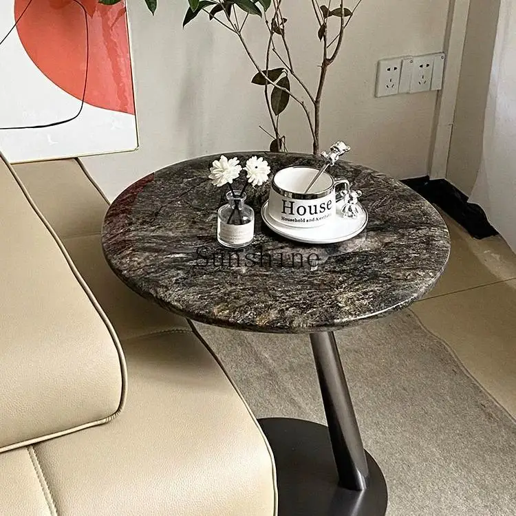 Italian minimalist natural marble edge several Nordic high-end household creative small round table