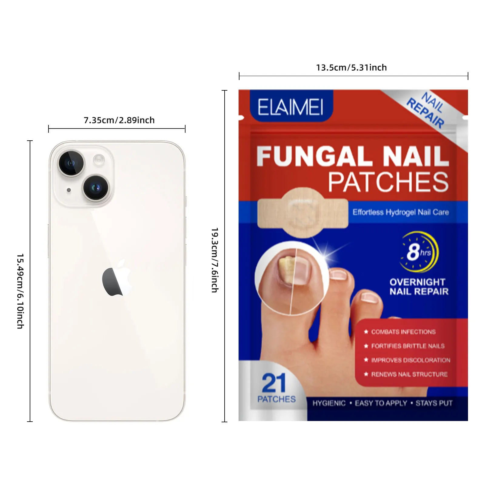 شرائط أظافر قوية - عبوة واحدة 21 قطعة - العناية بالأظافر ليلاً لمدة 8 ساعات - شرائط أظافر فطرية للبشرة الحساسة، سهلة الاستخدام #6