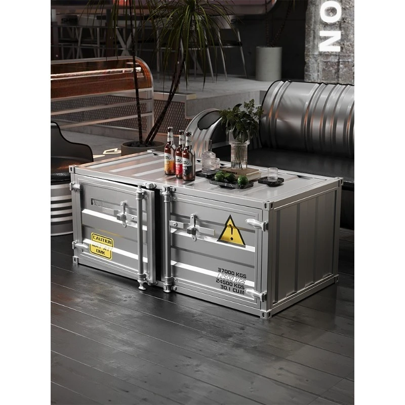 

Industrial style coffee table, container locker, office rest area, creative wrought iron storage, low cabinet side cabinet
