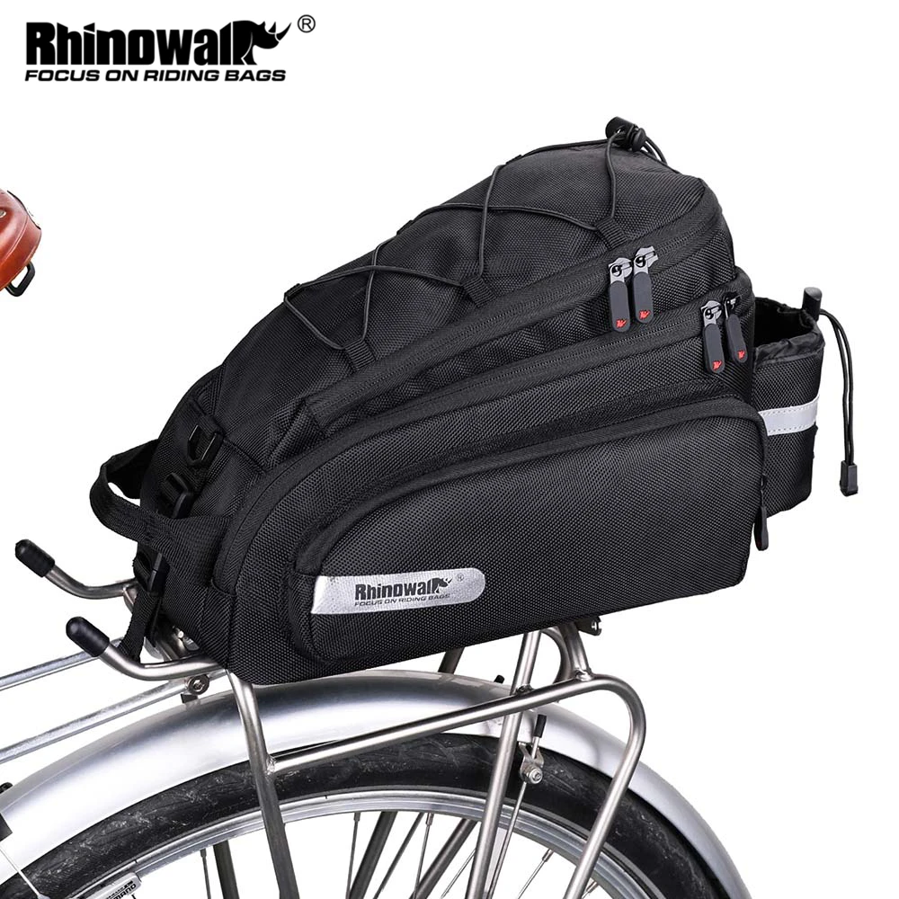 Rhinowalk Bicycle Pannier Bag Waterproof Bike Rack Rear Saddle Bag With Rain Cover 12L Big Capacity Cycling Storage Pack Fit MTB