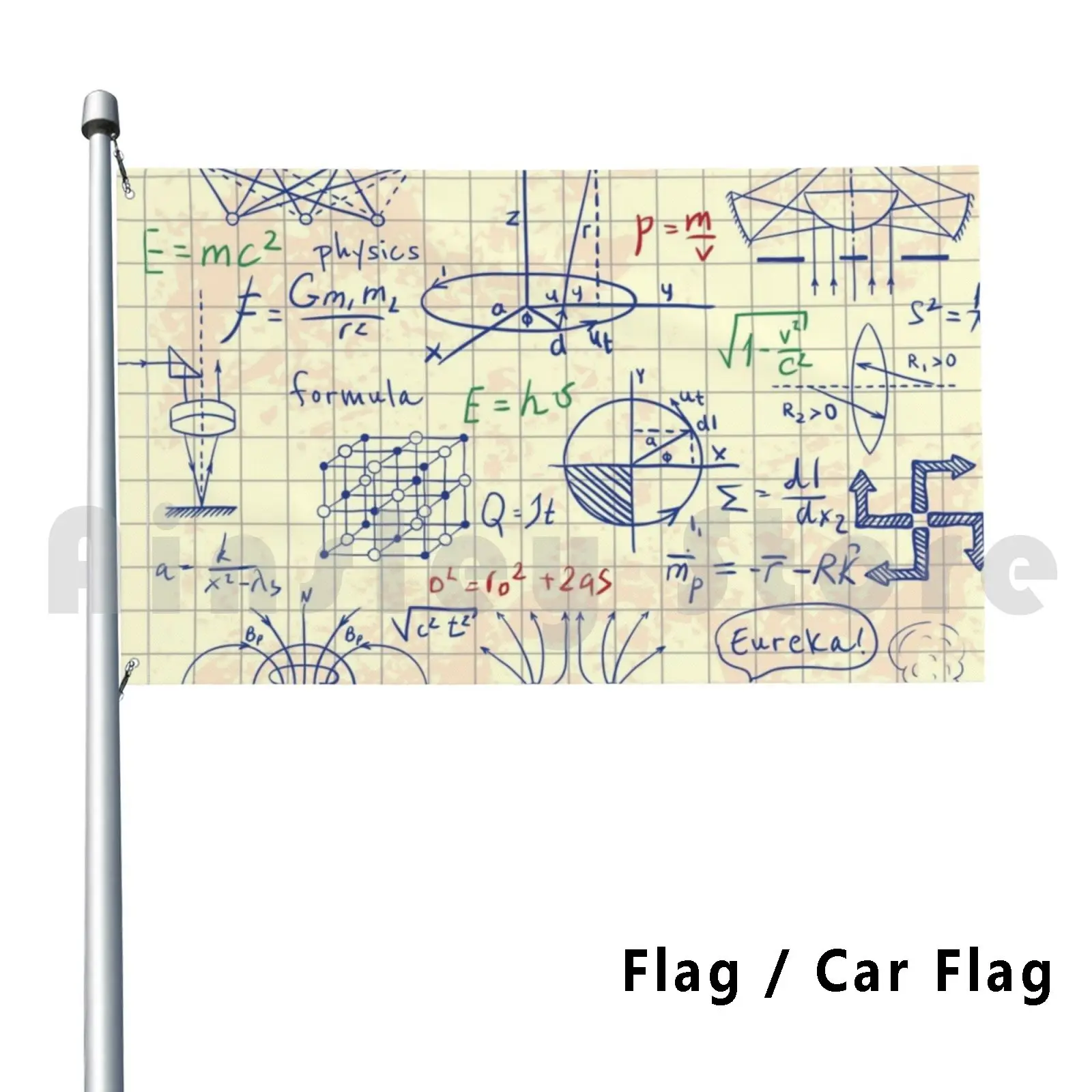 Flag Car Flag Physical Formulas , Graphics And Scientific Calculations. Back To School