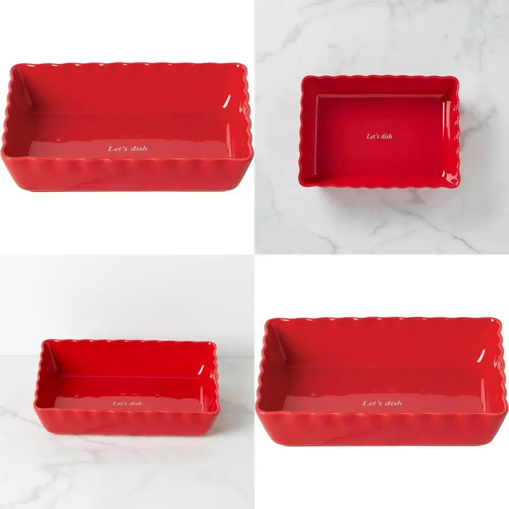 

One-Size Red Recycled Background Dish
