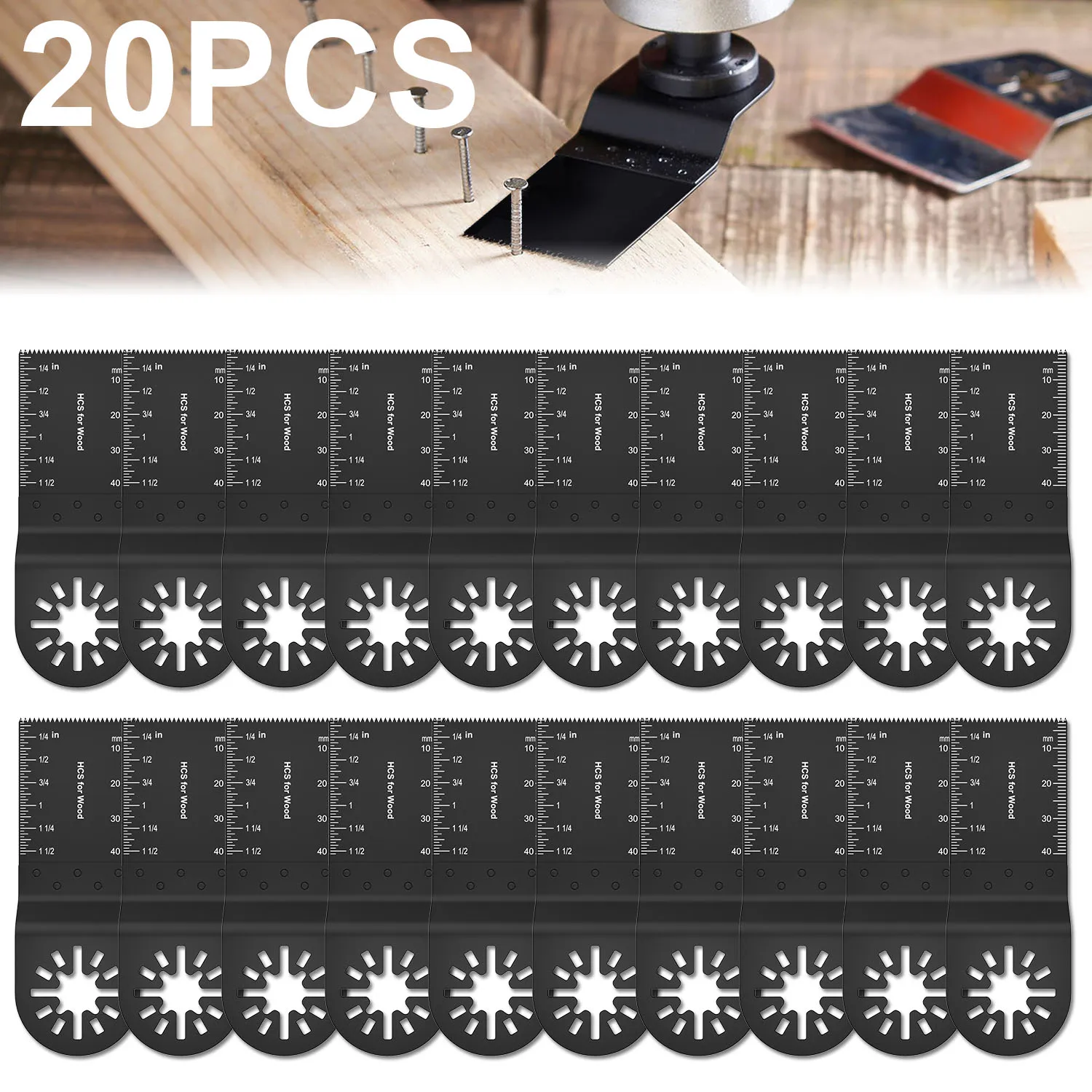 20/5PCS Multi Tool Blades Oscillating Saw Blade Multi-Function Saw Blade Renovator Multi Cutter Blade For Wood Plastic Metal