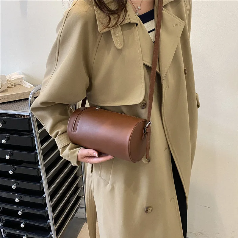 Underarm Bag for Women New Fashion Retro Cylindrical Bags Female High-end Texture Niche Design Pu Crossbody Bag Trendy