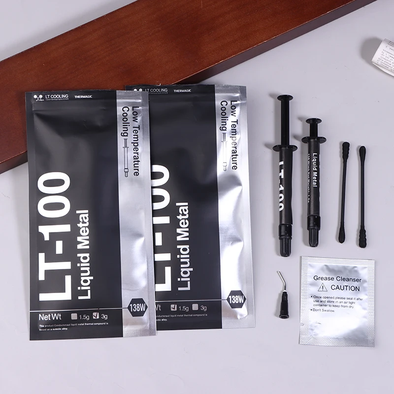 1Pc LT-100 138W Liquid Metal Thermal Paste 1.5g/3g Conductive Silicone Grease for CPU GPU Graphics Card And Laptop Cooling