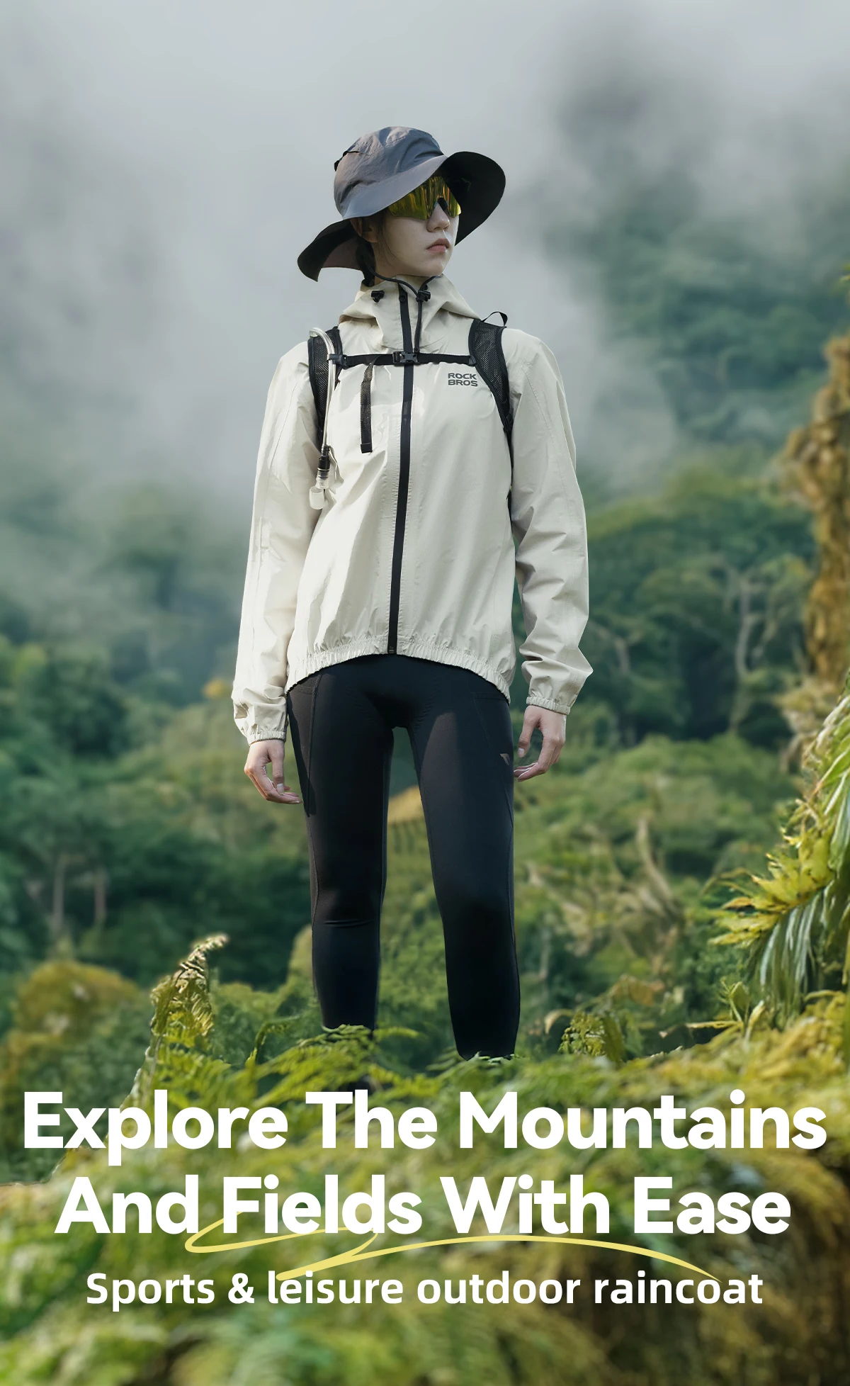 ROCKBROS Wasserdichte Winddichte Jacke, Schwerregenjacke, Mountainbike- und Straßenrad-Regenjacke für Männer und Frauen – Detail 1