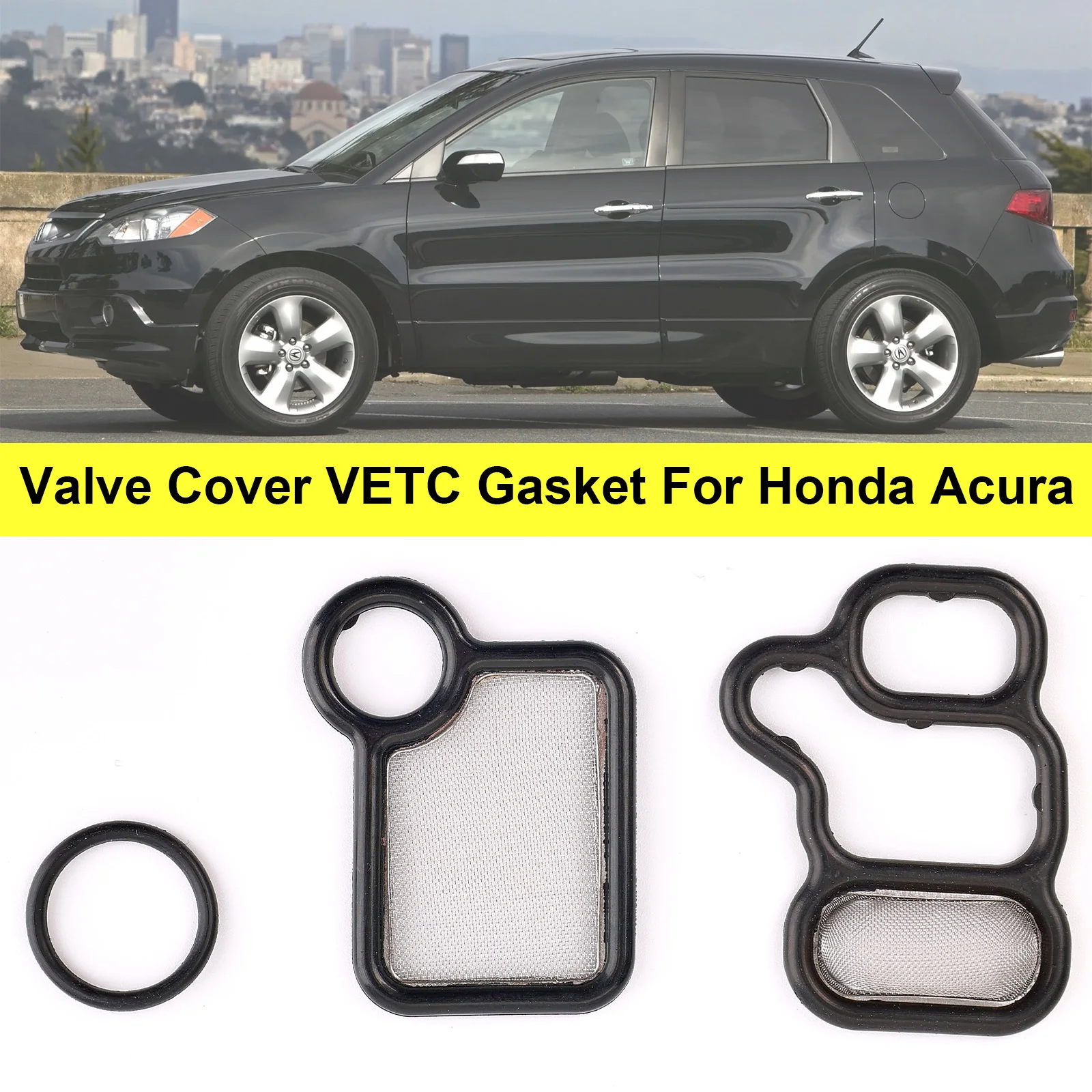 3 Pcs Solenoid Valve Cover Gaskets For VTEC Acura Honda Civic RSX CRV Accord Element 91319-PAA-A01 15815-RAA-A02 15845-RAA-A01