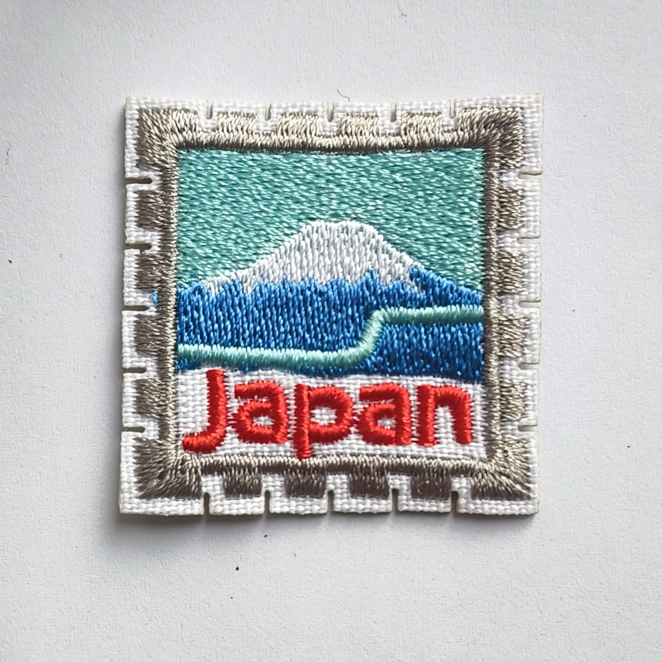 Hot! Stamp Mount Fuji Fujisan JP Japan Travel Country DIY Applique Iron on Patch Sew (≈ 3.5 * 3.5 cm)