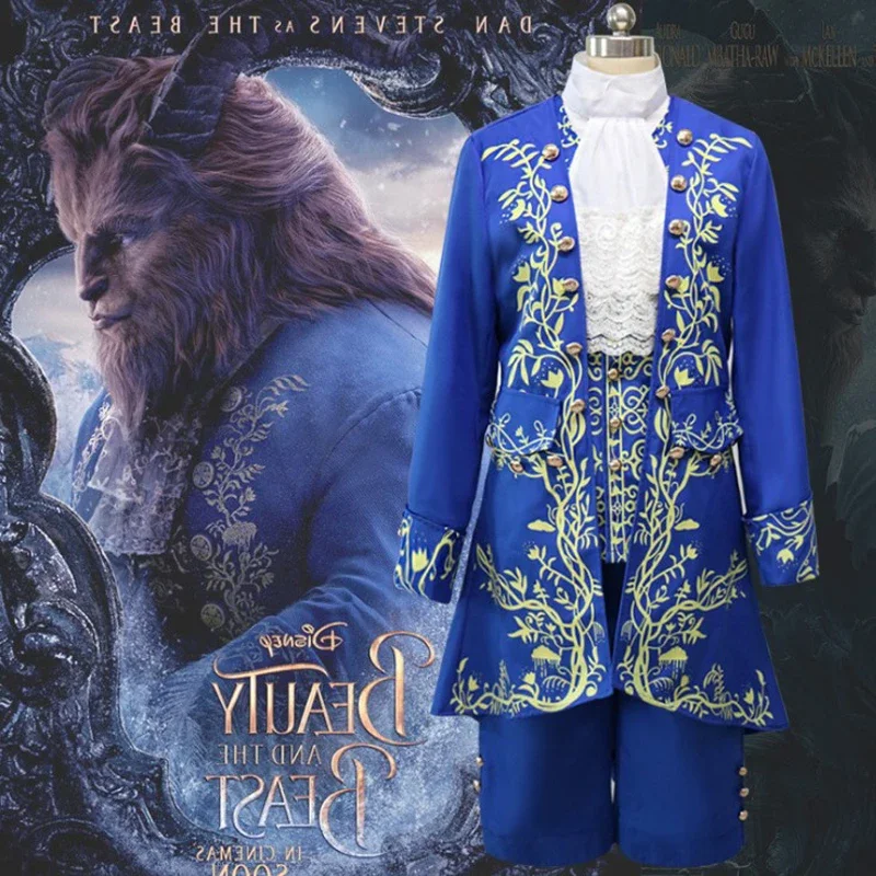 Adult Beauty And Beast Cosplay Costume Adult Halloween party Men Belle Beauty Fancy Dress Movie Prince beast costume For Mask