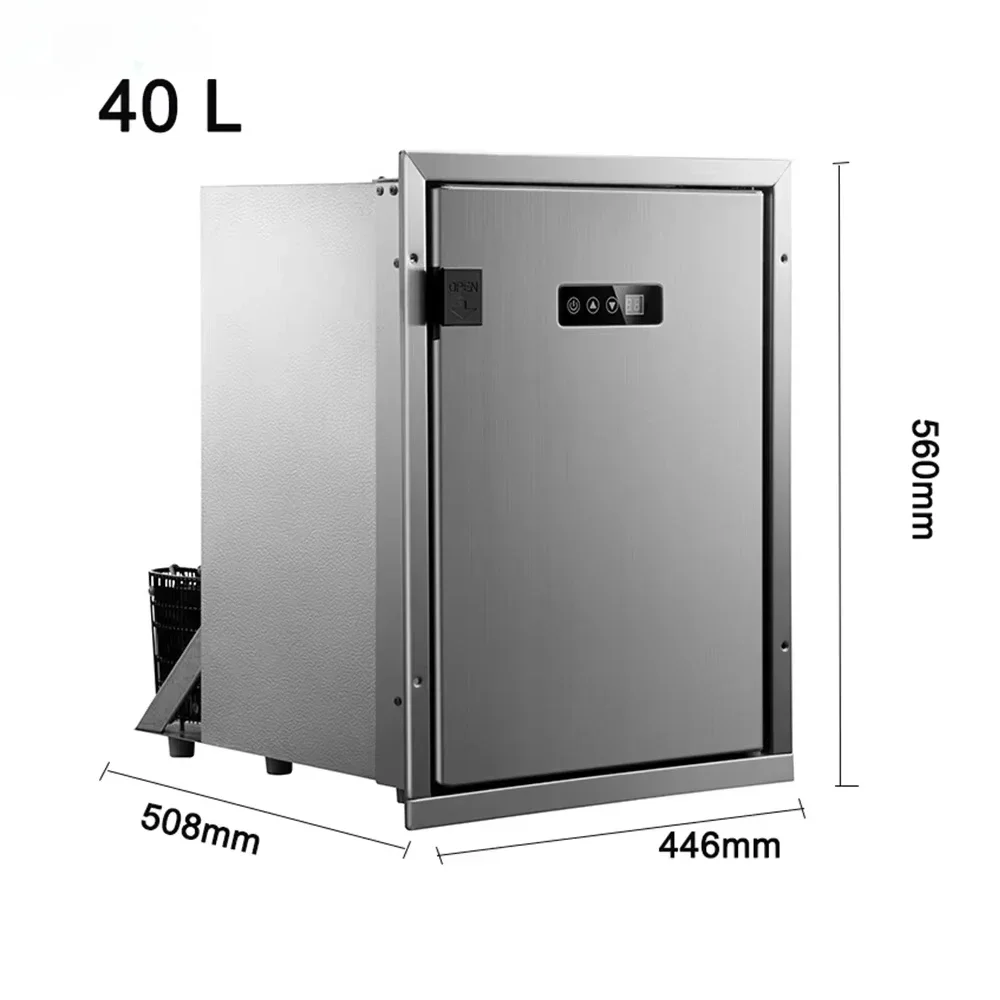 Safe Car Refrigerator Boat Compressor Fridge DC Built-in Upright 12V 24V Dual Zones Fridge RV