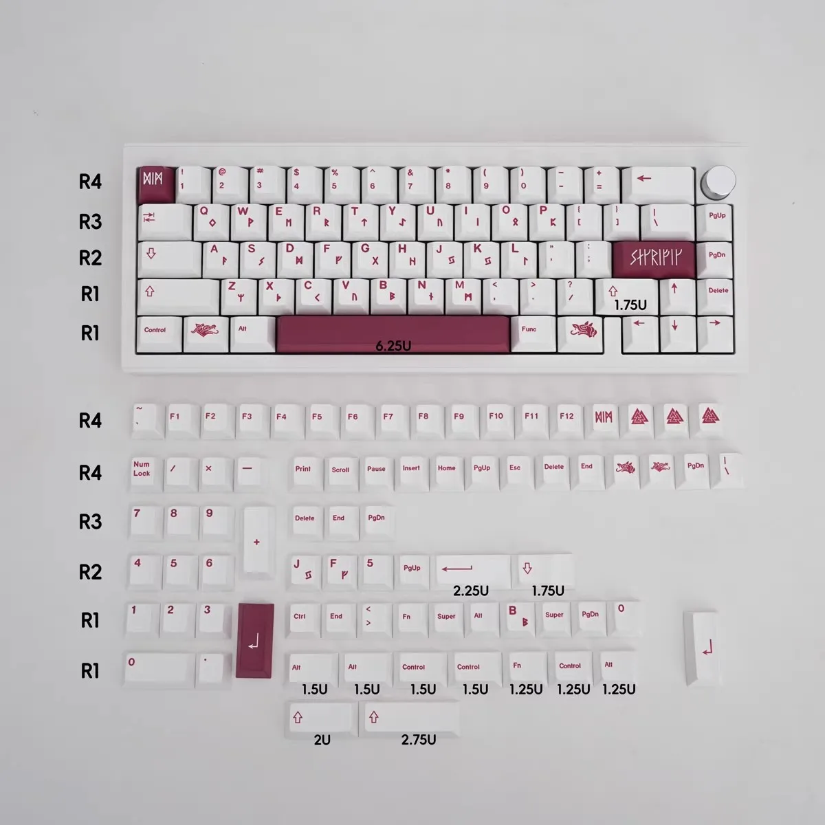 

GMK 142 keys Red-White Keycaps PBT Dye Subbed Key Caps Cherry Profile Keycap With 2.25U 2.75U 3U 7U Spacebar ISO Enter