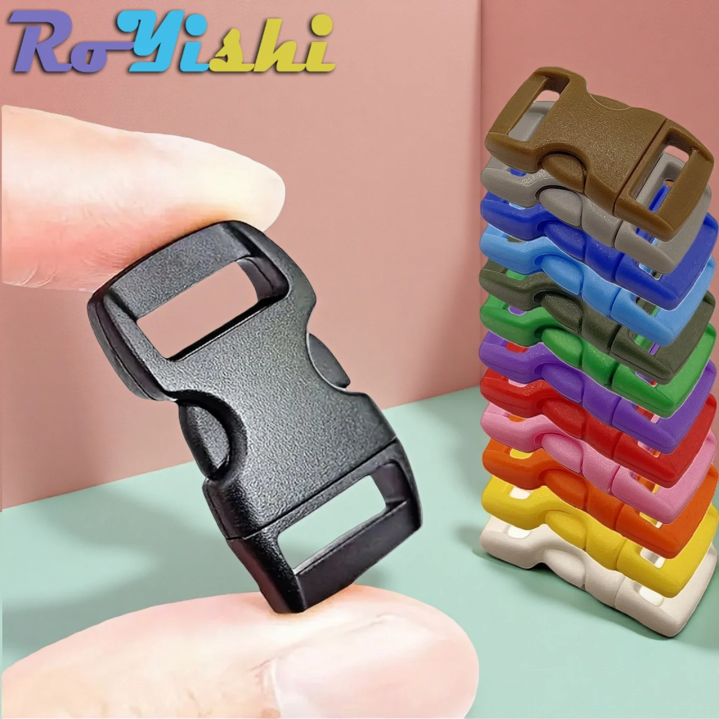 13-500 шт. 3/8 "10 мм пластиковый браслет с боковой пряжкой изогнутый парашют 550 браслет из паракорда DIY аксессуары