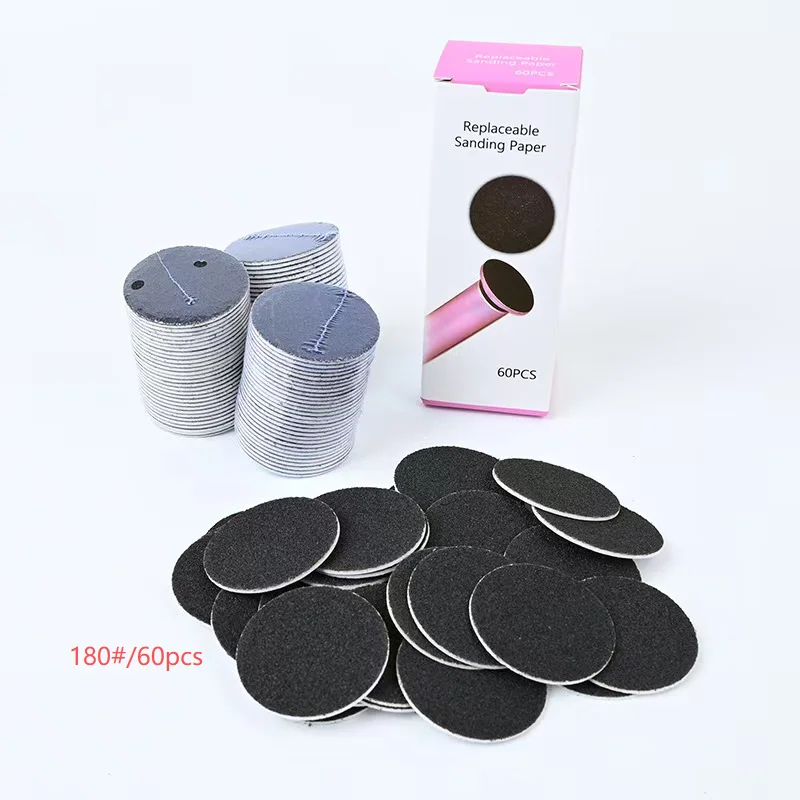 TP43mm 60pcs/Box Paper Professional Foot Dead  Pedicure Sandpaper For Electric  Skin Nail File Cuticle Callus Replaceable Sandin
