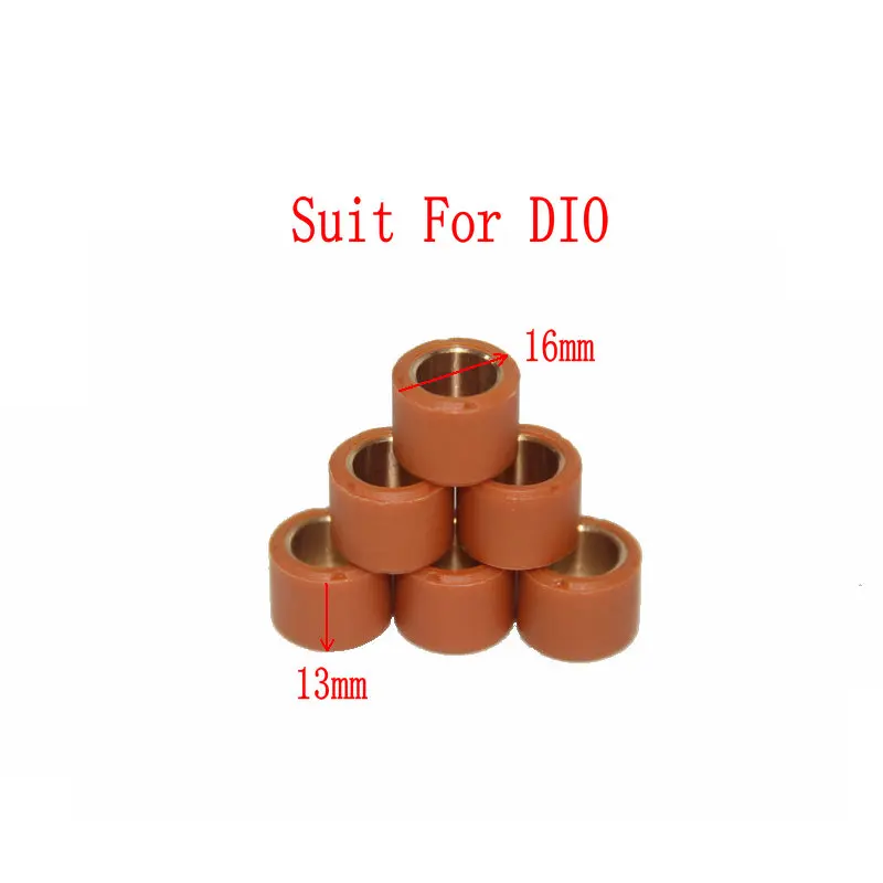 Koso Performance Variator Slider Copper Rollers Motorcycle Engine 16*13 Roller For GY6 50 139QMB Dio ZX 50cc Scooter QJ Keeway