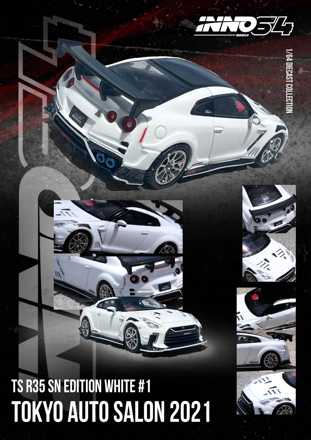 **Preorder **INNO 1:64 (R35) TOP SECRET Tokyo Auto Salon 2021 Diecast Model Car