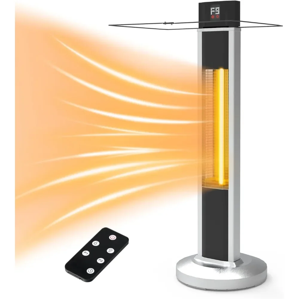 Outdoor terrace heater, 1500W infrared terrace heater with remote control, 9 heating levels,