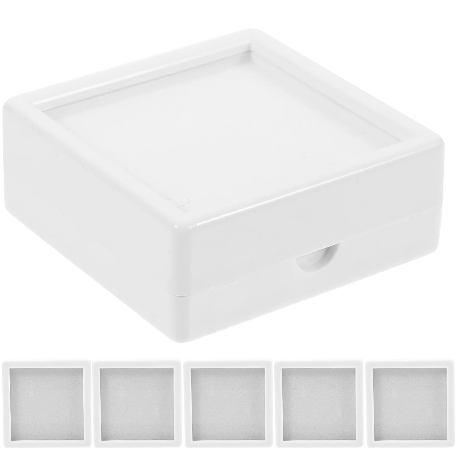 

6Pcs Gemstone Display Case Compact Jewelry Organizer Clear Lid Design Lightweight Portable Multipurpose Storage