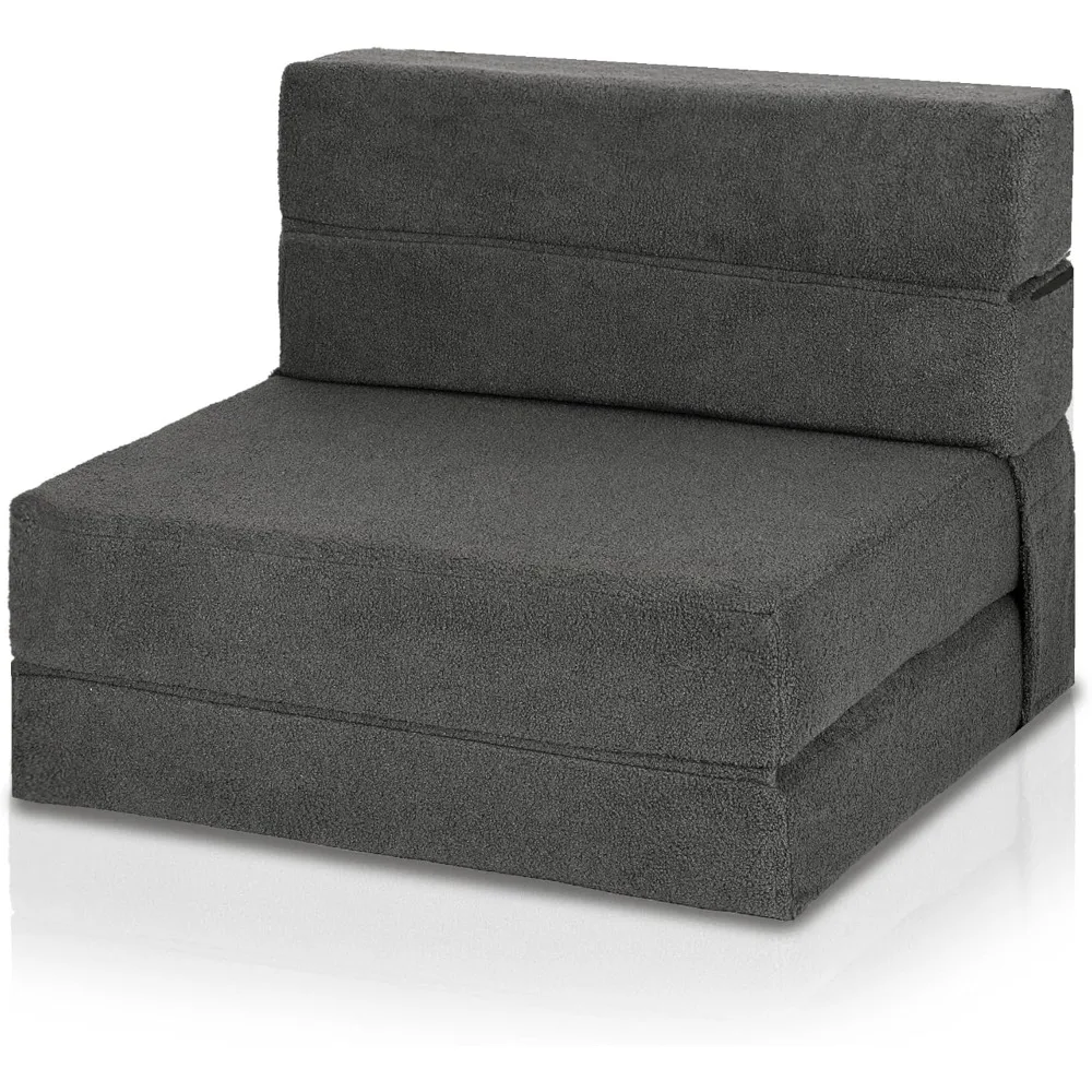 Divano letto convertibile, divano pieghevole per uso a pavimento, poltrona letto futon con supporto per tutore