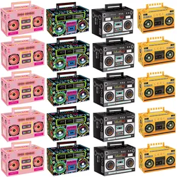 6/12/24pcs 80s 90s Novelty Boom Favor Box Boombox Prop Radio Decor Table Centerpieces Decor for Retro Theme Hip Hop Party Favors