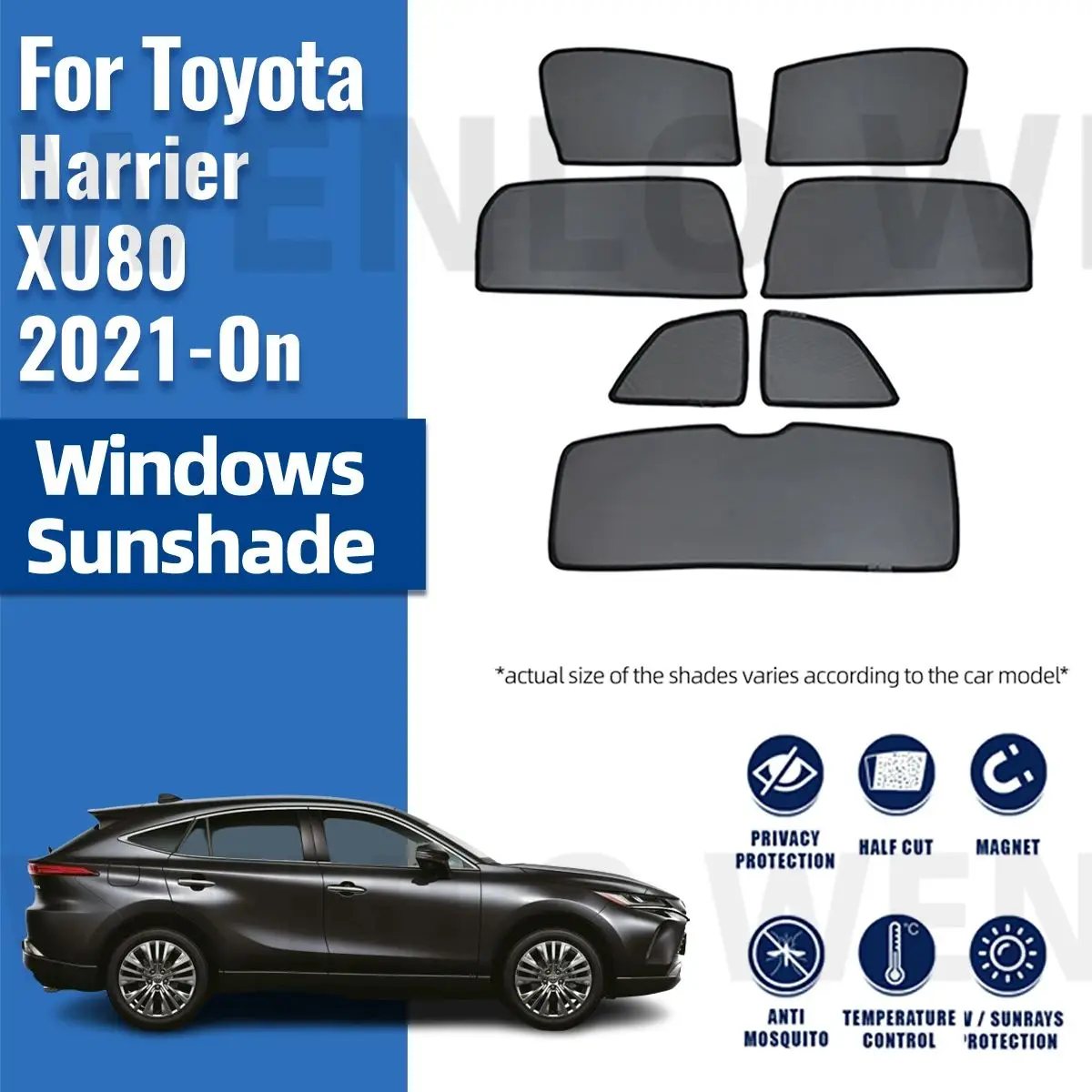 

For Toyota Harrier Venza XU80 2021-2024 Car Sunshade Visor Front Windshield Frame Curtain Rear Baby Side Window Sun Shade Shield