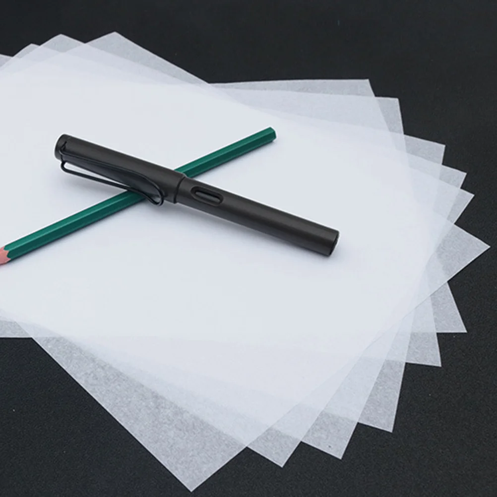 100 Pcs Smooth Writing Paper Transparent Copying Card Stock Translucent Tracing