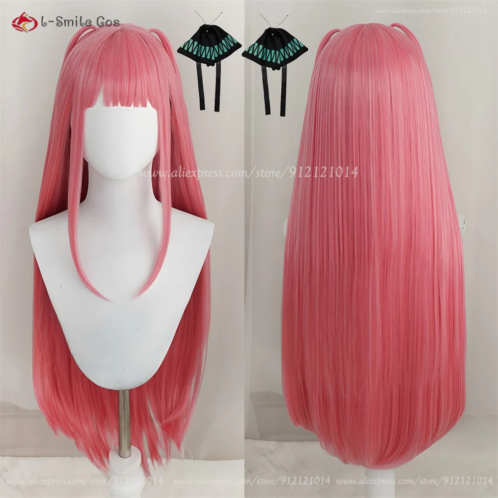 Peluca de Cosplay de Anime Nakano Nino, peluca recta rosa de 90cm de largo, pelo sintético resistente al calor, peluca de disfraces de Halloween Lolita para mujer