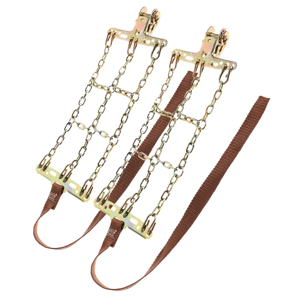 

2pcs Car Tire Snow Durable Steel Anti-Slip Wheel Chains For Ice Emergency Universal Automotive Chains For Snow Road Conditions