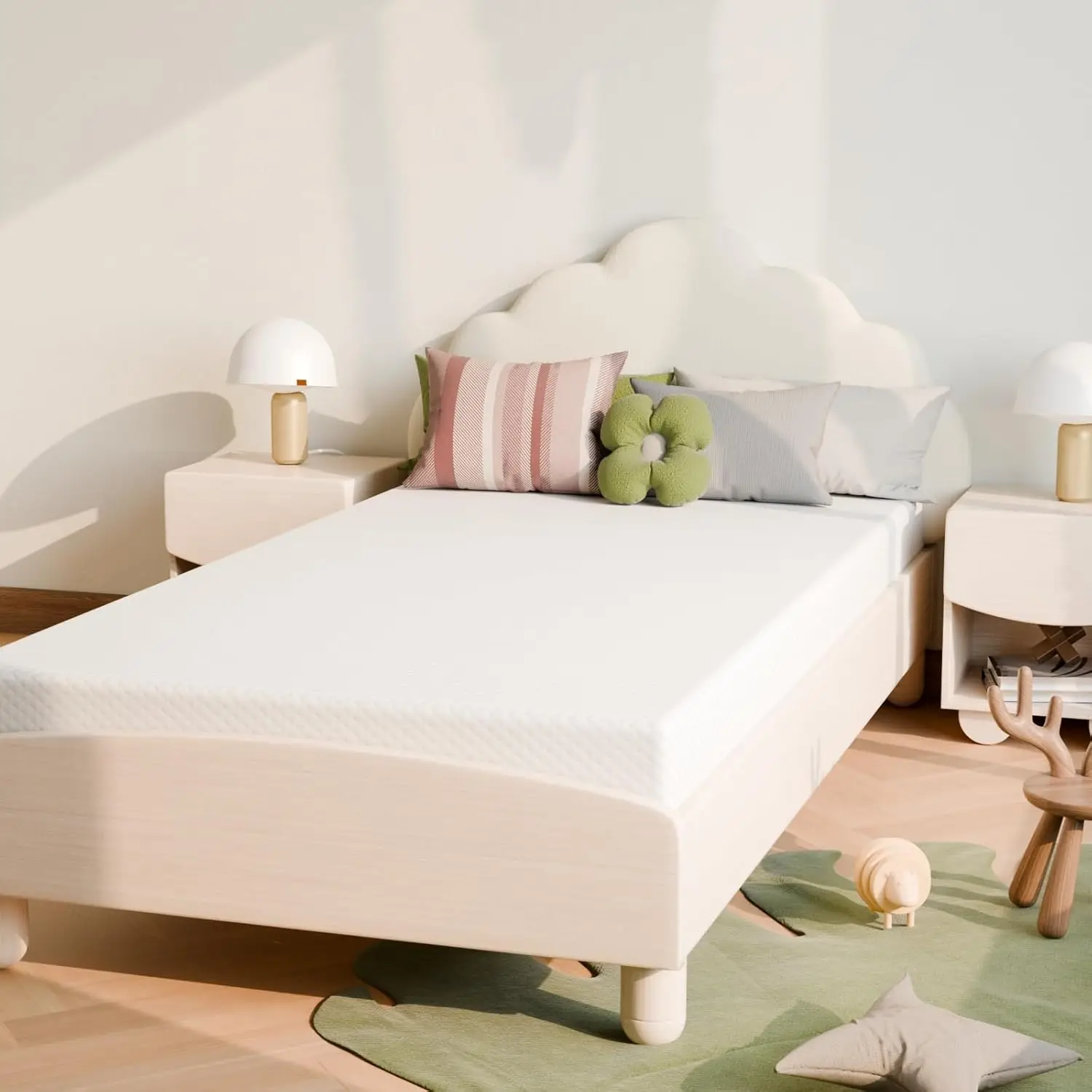 

5-дюймовый матрас Twin, средней жесткости, с охлаждающим гелем и пеной с эффектом памяти, без стекловолокна, безопасен для детей, подходит для двухъярусных кроватей и кушеток