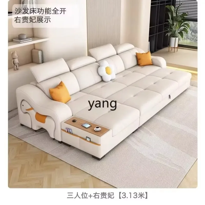 LMM living room furniture cream wind small apartment multi-functional folding sofa bed integrated dual-purpose