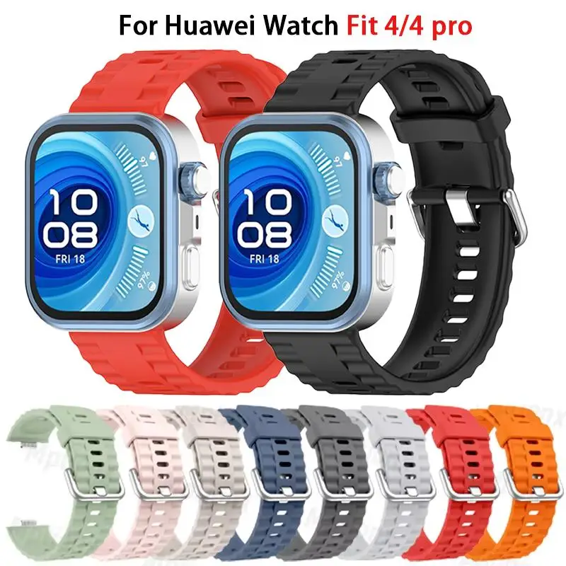 حلقة سيليكون لساعة Huawei Watch Fit 4 pro Strap Smartwatch Accessories استبدال سوار رياضي Correa Huawei Watch fit4/3 band