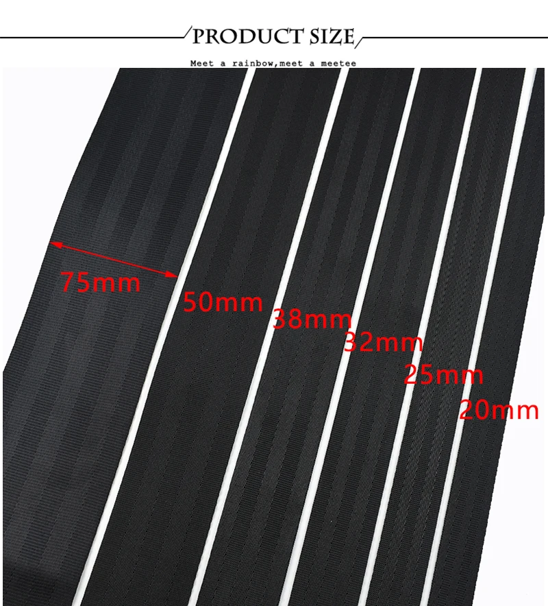 2/5/10M 20-75mm Schwarzes Nylon-Gurtband für Autosicherheitsgurte, Umhängetaschen, Schlüsselbänder, Kleidung, Nähbänder, Stoffbänder und Zubehör – Detail 8