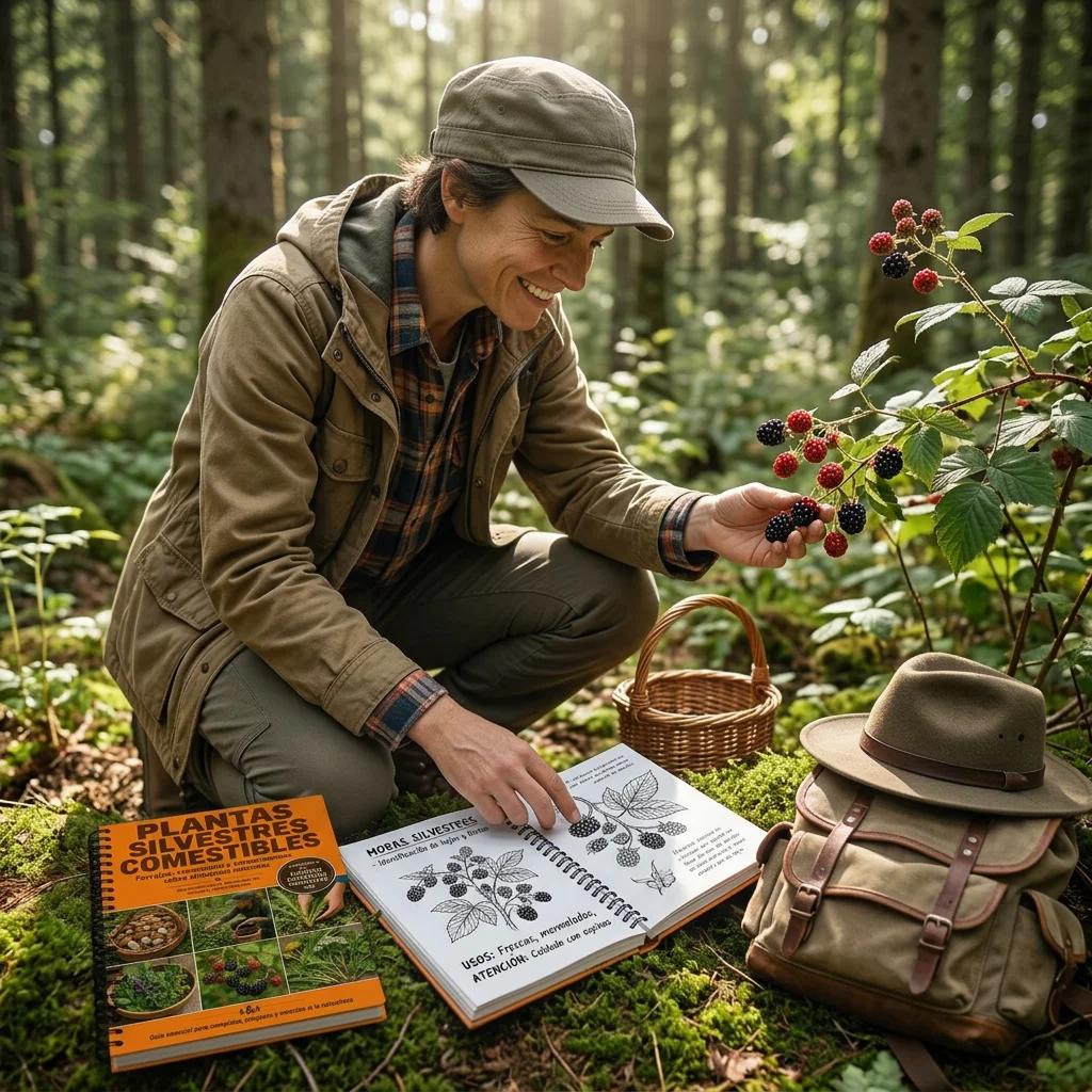 Professional Foraging Guide Edible Wild Plant Notebook Spanish Edition for Nature Study Outdoor Learning Portable Reference