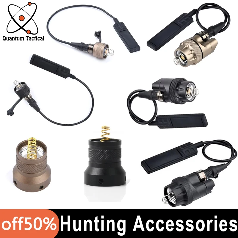 

Tactical Flashlight Metal Tail Cap Dual Function Pressure Switch Cover For Airsoft Surefir M300 SF M600 Flashlight Hunting Light