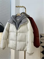 Women's Hooded Beading Feather Coats, Cashmere, Knit, Zipper Down Jacket, Female Windproof Warm Clothing, Winter, BC, New