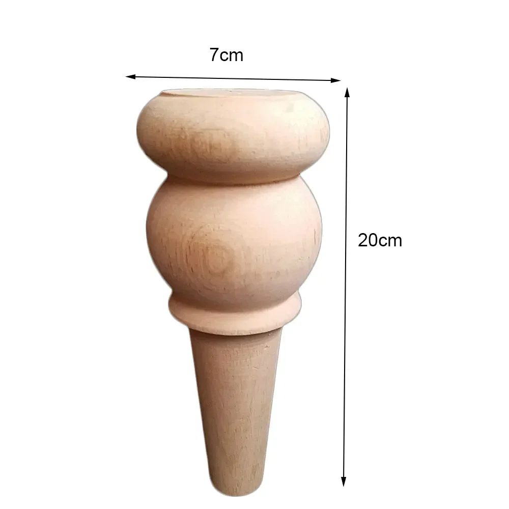 1PC 20cm Wooden Furniture Legs Solid Wood Sculpture Pattern for Sofa Bed Cabinet Table and Chair Replacement Feet Table Legs