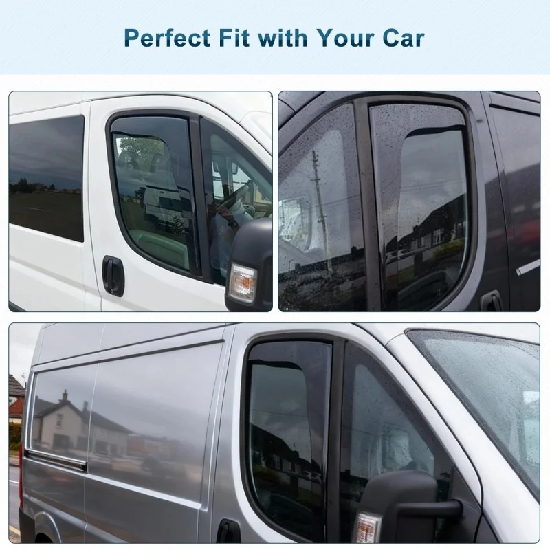 2 Stück RV-Fenster-Windabweiser für Citroen Relay Jumper Boxer Fiat Ducato Mk3 2006-2024 Van Fensterschutz Zubehör – Detail 10