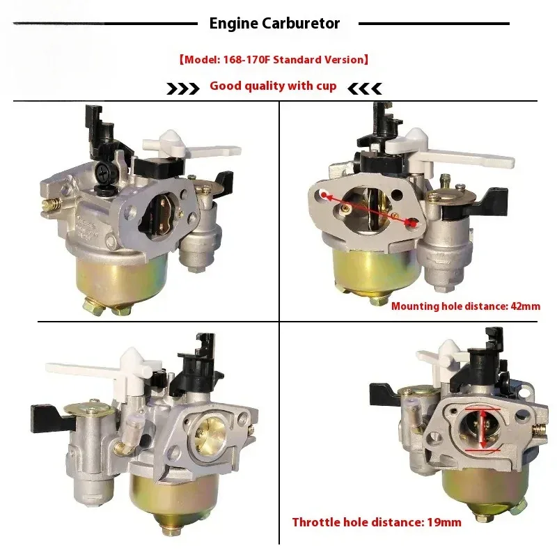 Carburadores 168F, 170F, carburadores de bomba de água GX160 de 2 polegadas e 3 polegadas