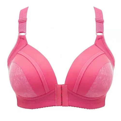 Sujetador Push Up Sexy con cierre frontal para mujer, sujetadores de talla grande, ropa interior sin costuras, Bralette suave inalámbrico de algodón, sujetador para mujer