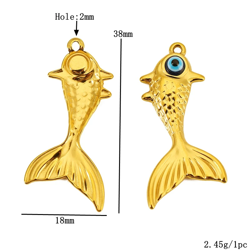 2pcs/lot Stainless Steel Enamel colorful Fish Charm Pendants for DIY Bracelets Earrings Necklace Jewelry Making Accessories - Image 5
