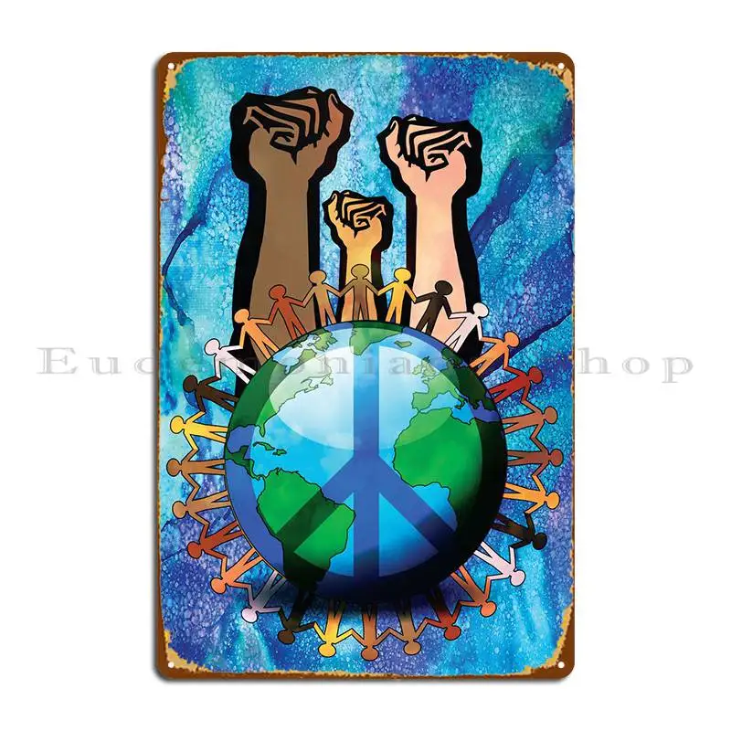 Unity And Peace Metal Plaque Rusty Classic Cinema Print Living Room Tin Sign Poster