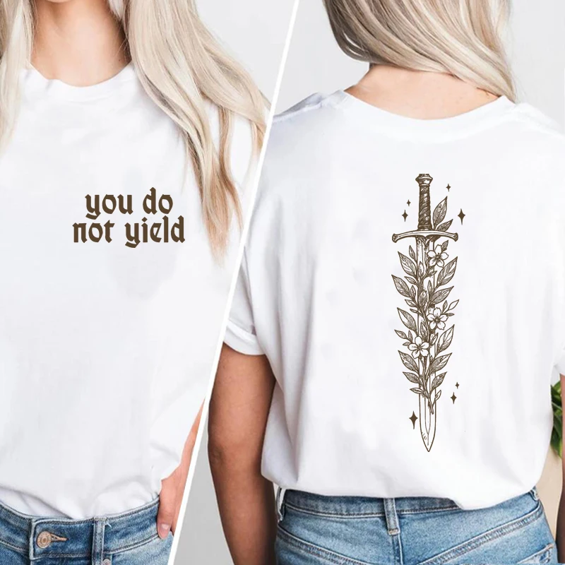 You Do Not Yield T-Shirt Men Women Throne of Glass Bookish Tee Literary Reader T-shirts Book Lover Gift Unisex Comfortable Top