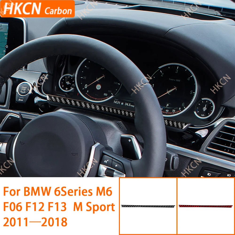 For BMW 6 Series M6 F06 F12 F13 2011-2018 Carbon Fiber Speedometer Decorative Strip cover Car Interior Accessories sticker