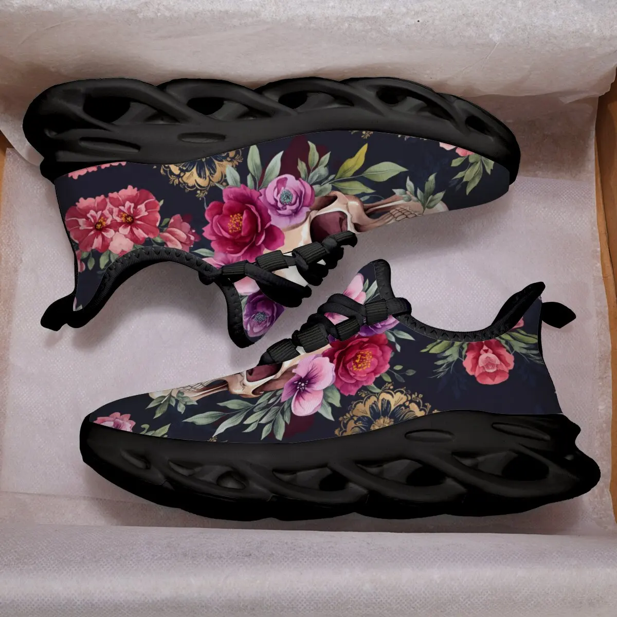 

Кроссовки для бега для мальчиков, повседневные детские кроссовки с цветочным принтом черепа, новая дышащая детская спортивная обувь, повседневные кроссовки на открытом воздухе