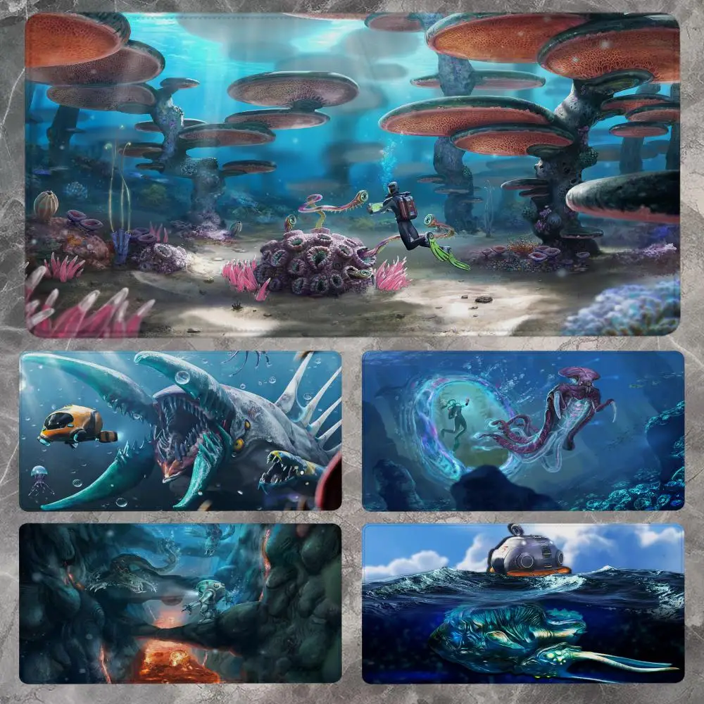 

S-Subnautica Mouse Pad 90x40CM Non-slip Gaming Mousepad Gamer E-Sports Mouse Mat Game Mechanical Keyboard XXL Desk Mat