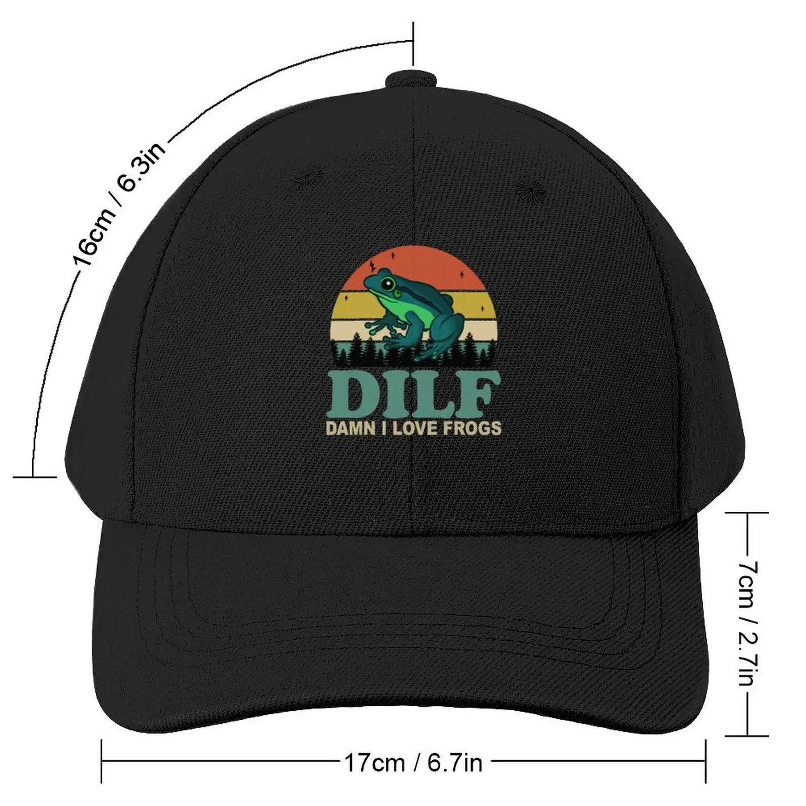 DILF Damn I Love Frogs Baseball Cap Gentleman Hat western Hat Golf Cap Women Caps Men's