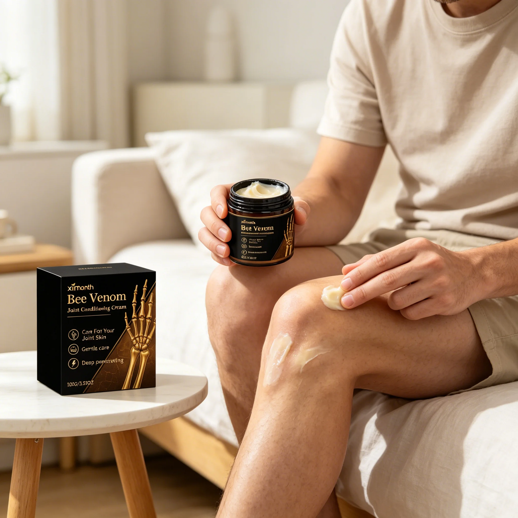 Ximonth Bee Venom Joint Care Cream, Nourishes Joints, Suitable for Knee, Hand and Foot Discomfort, Daily Body Moisturizing Cream